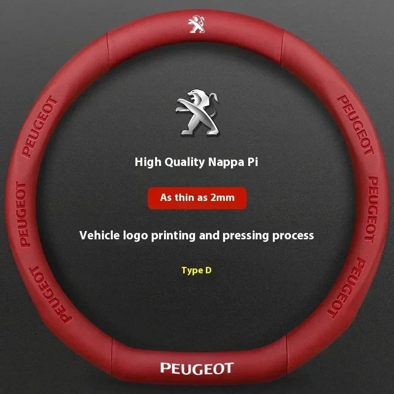 Peugeot Carbon Fiber Leather Steering Wheel Cover