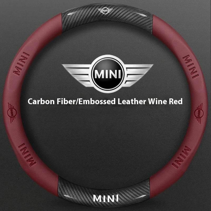 MINI Cooper Carbon Fiber Leather Steering Wheel Cover