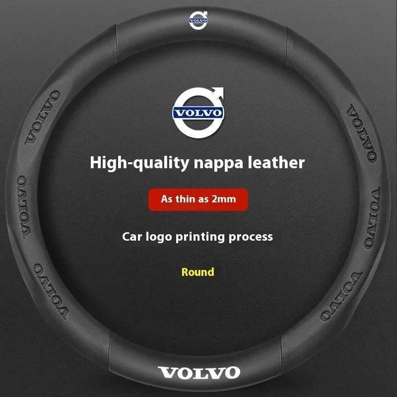 Volvo Carbon Fiber Leather Steering Wheel Cover