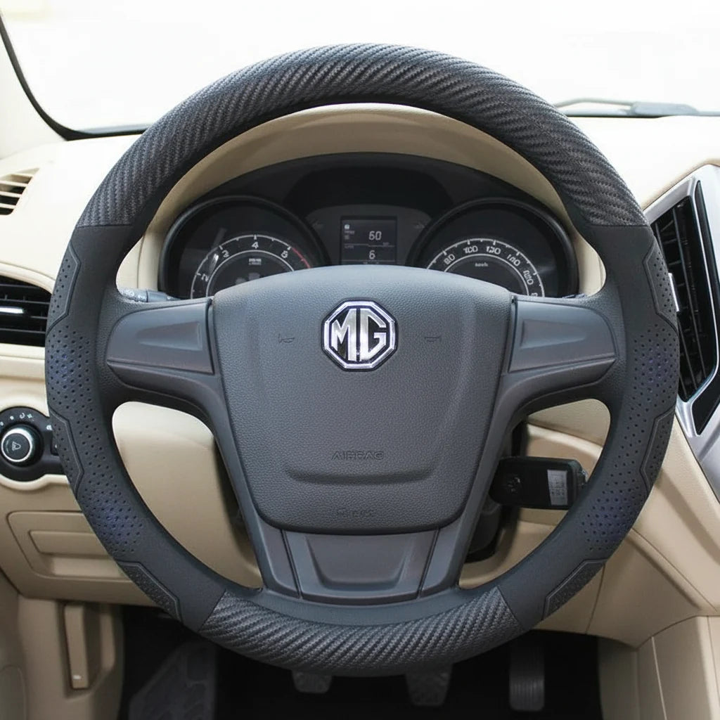 MG Carbon Fiber Suede Steering Wheel Cover