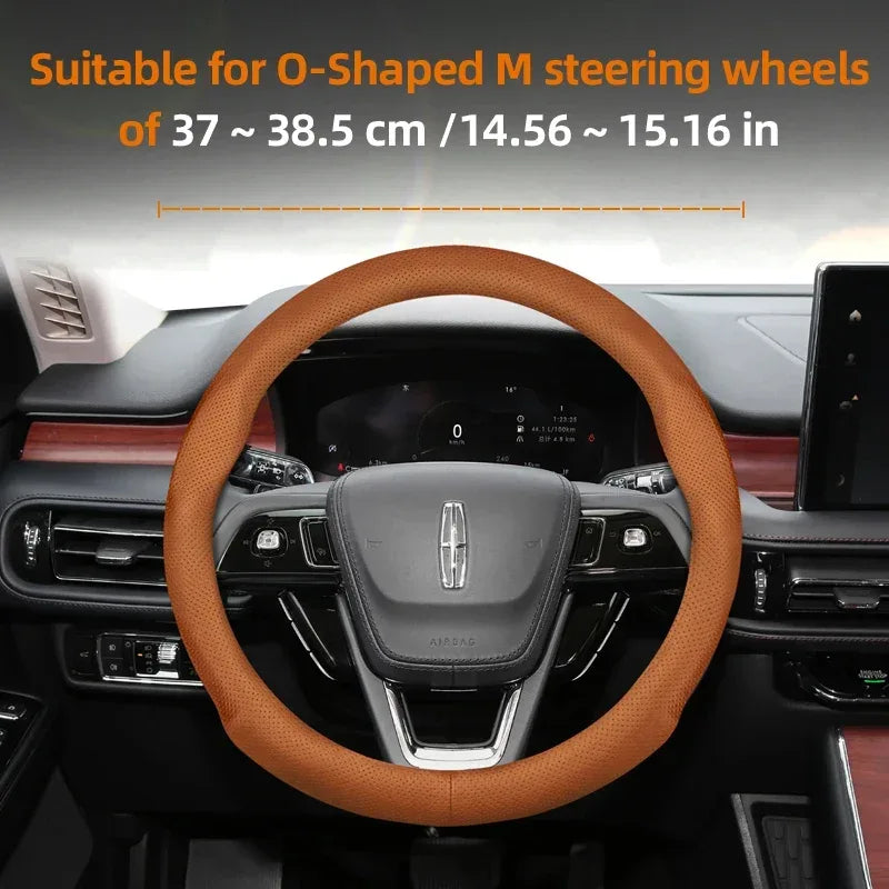Lincoln Ultra-Thin Breathable Leather Steering Wheel Cover