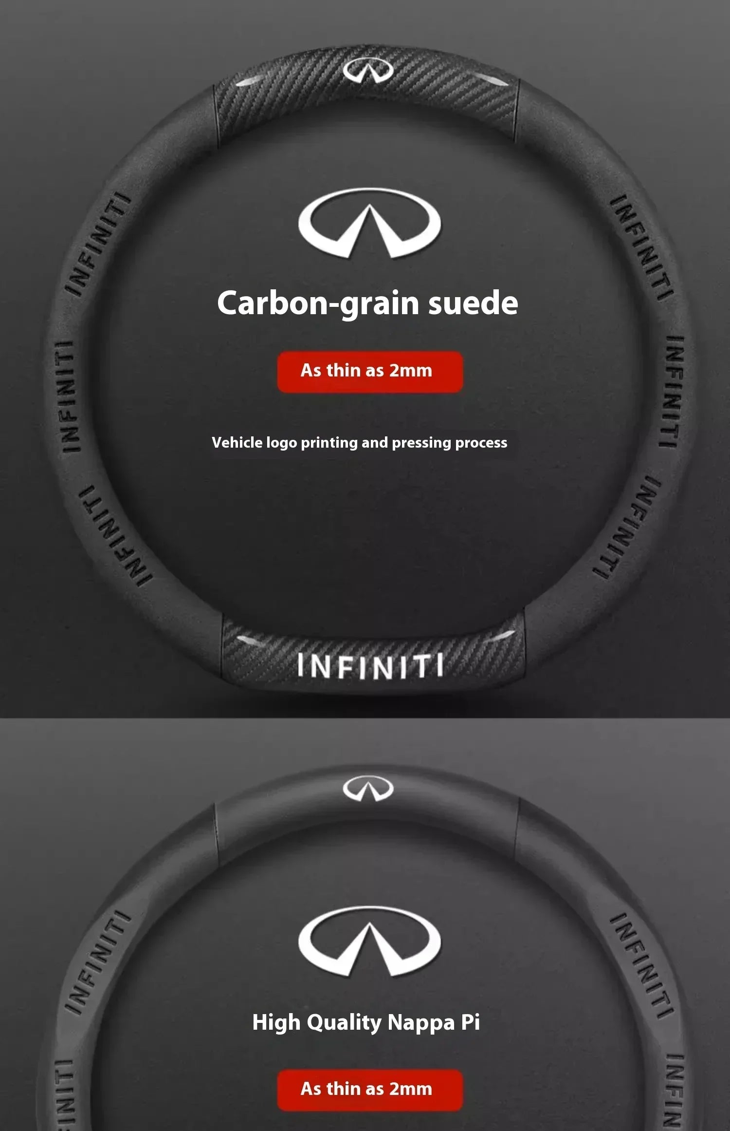 Infiniti Carbon Fiber Leather Steering Wheel Cover