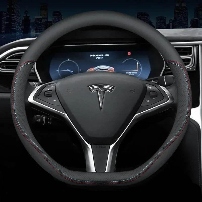 Tesla Premium Leather Steering Wheel Cover