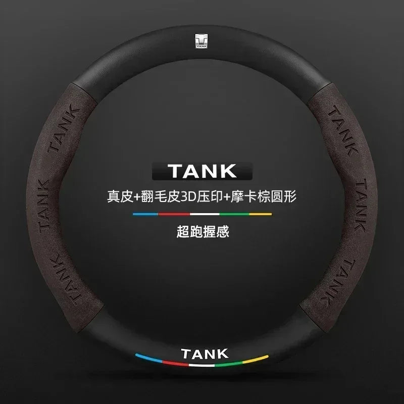 GWM Tank Suede Carbon Fiber Leather Steering Wheel Cover