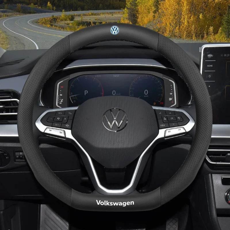 Volkswagen Suede & Carbon Fiber Steering Wheel Cover