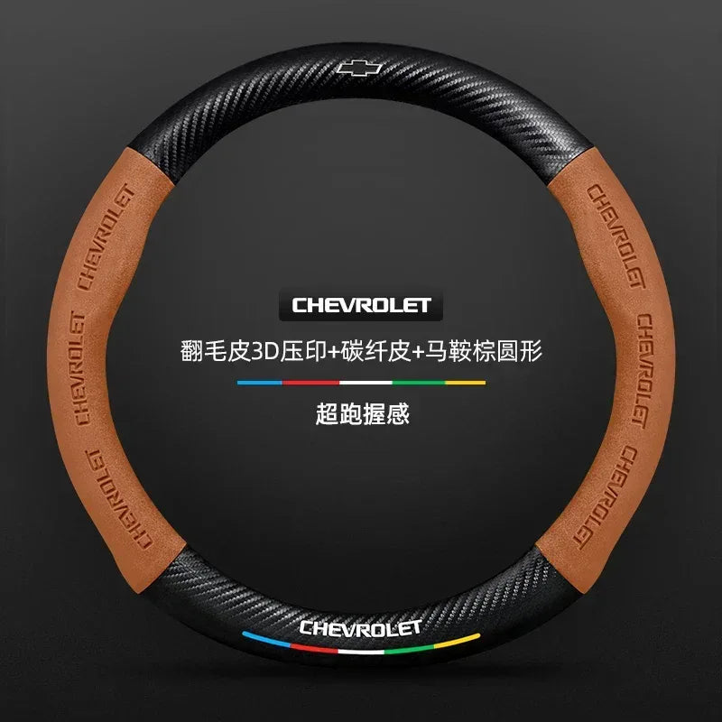 Chevrolet Suede Carbon Fiber Steering Wheel Cover