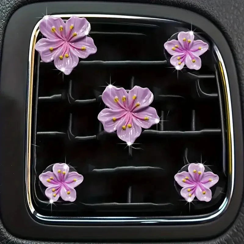 5pcs Flower Car Perfume Clip Air Vent Decorations Interior