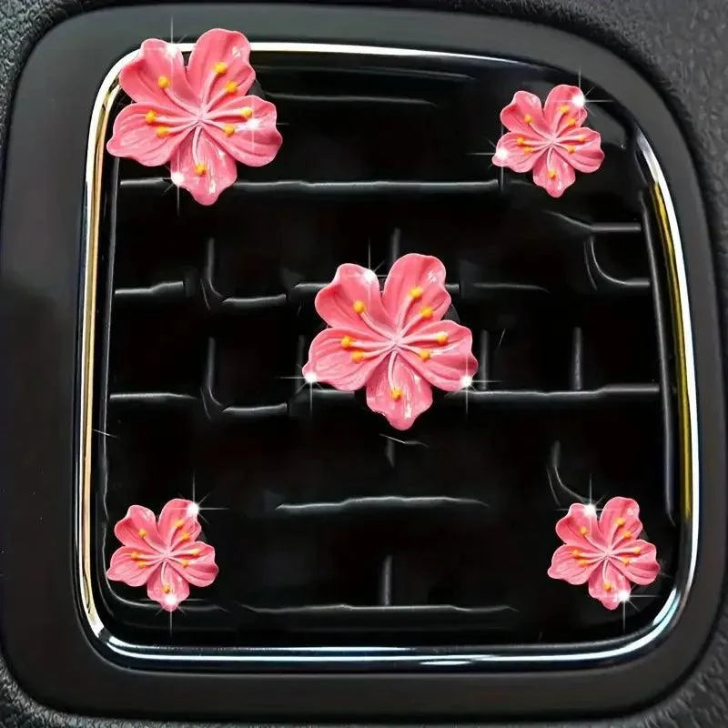 5pcs Flower Car Perfume Clip Air Vent Decorations Interior
