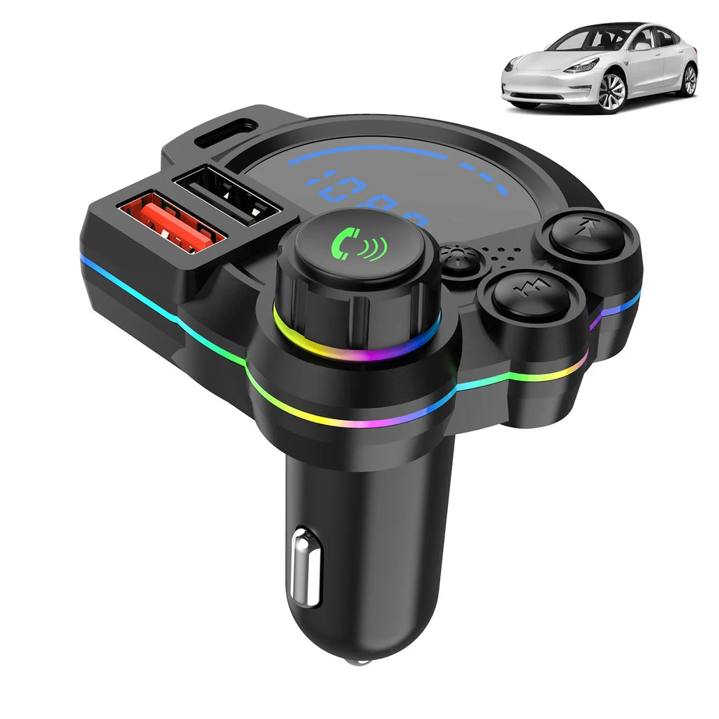 Bluetooth Car Charger FM Transmitter – Wireless Hands-Free MP3 Player & Dual USB Fast Charger