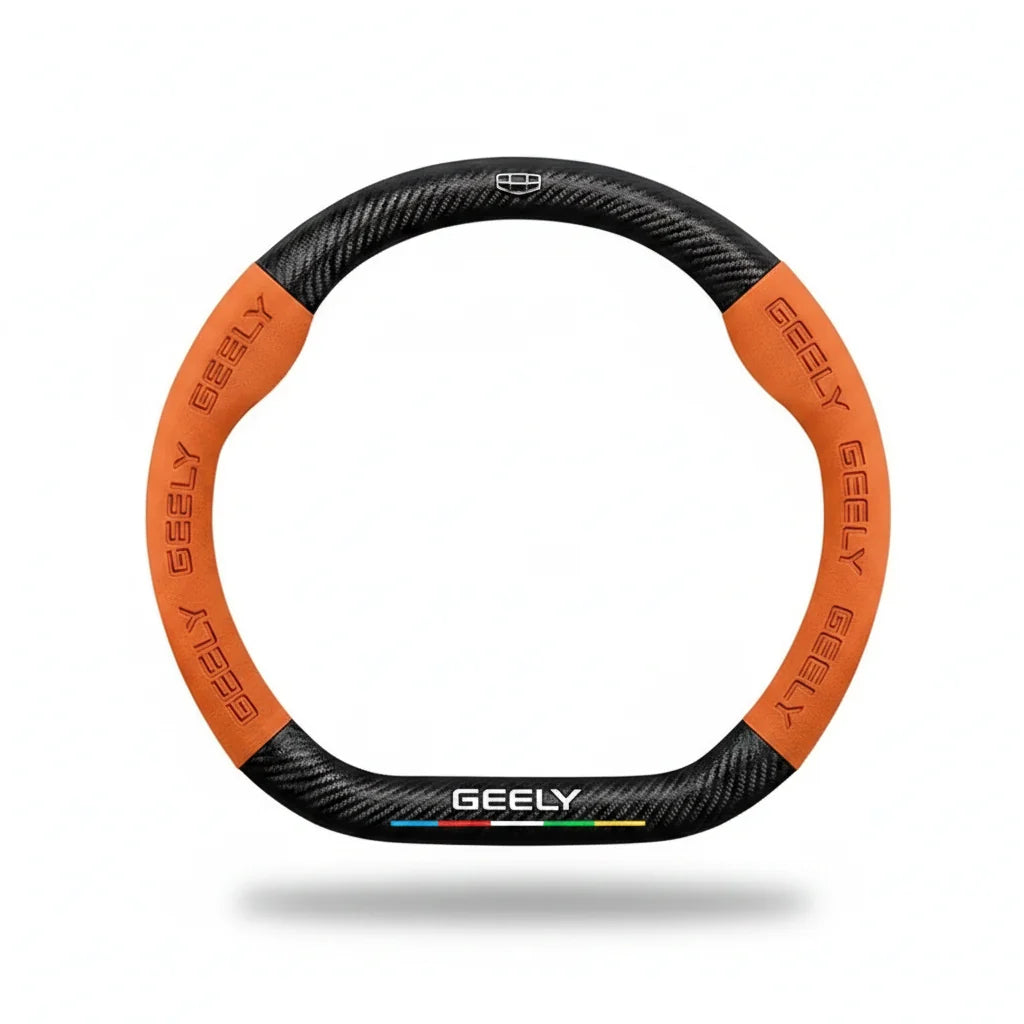 Geely Carbon Fiber Suede Steering Wheel Cover