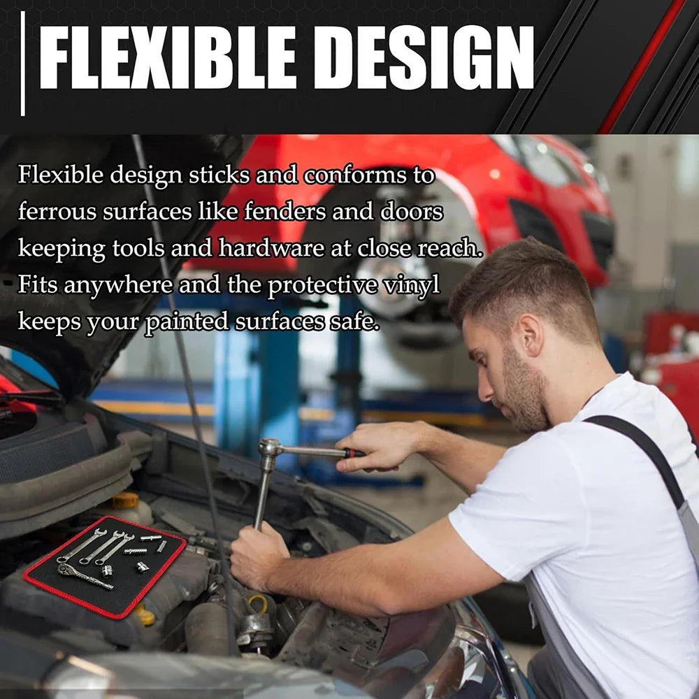Magnetic Tool Pad – Flexible Mechanic Tool Holder & Parts Organizer Mat