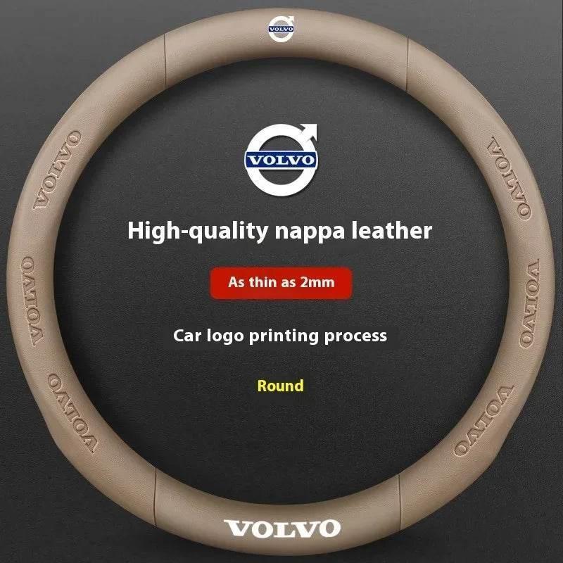 Volvo Carbon Fiber Leather Steering Wheel Cover