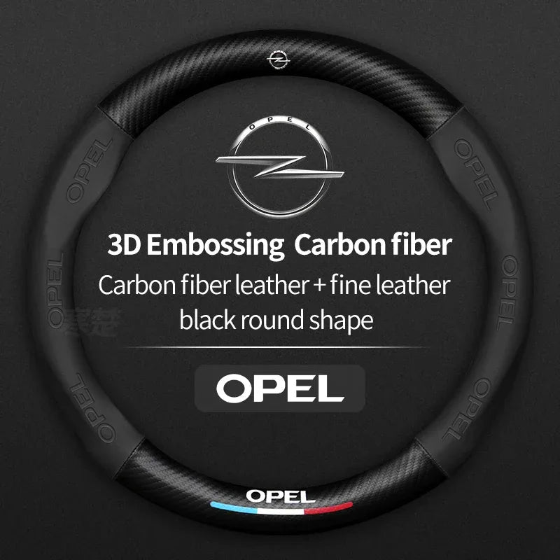 Opel Carbon Fiber Leather Steering Wheel Cover