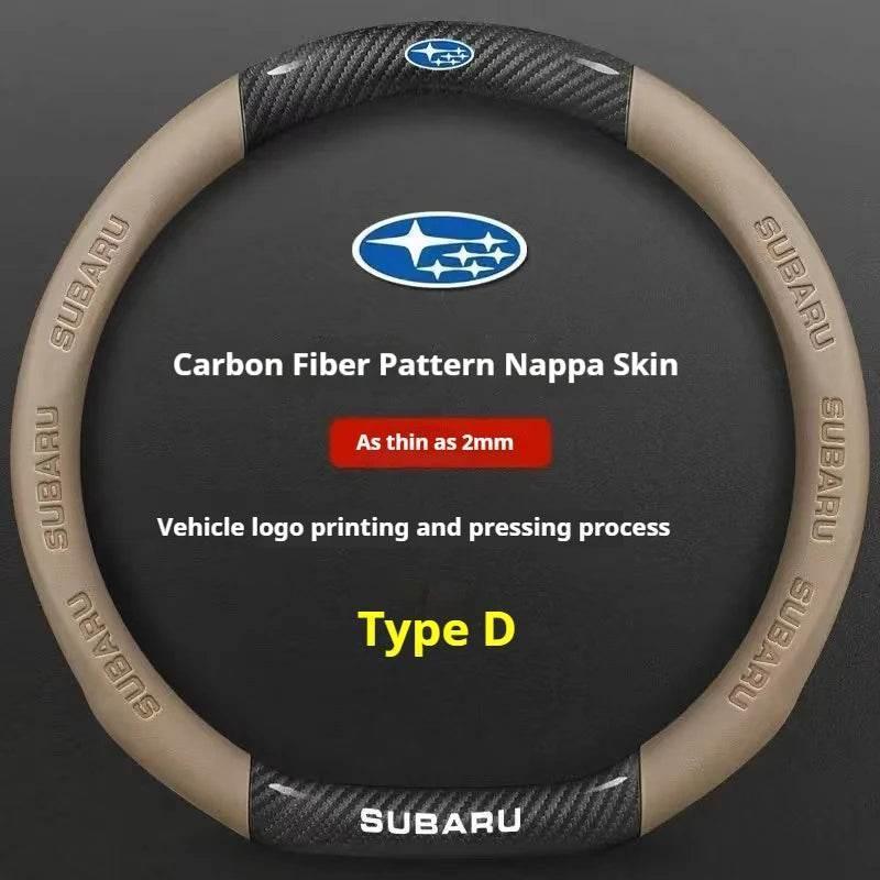 Subaru Carbon Fiber Leather Steering Wheel Cover