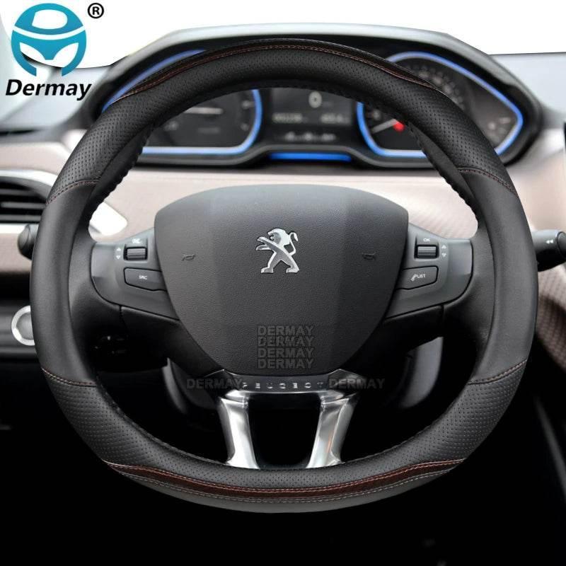 Peugeot Carbon Fiber Leather Steering Wheel Cover