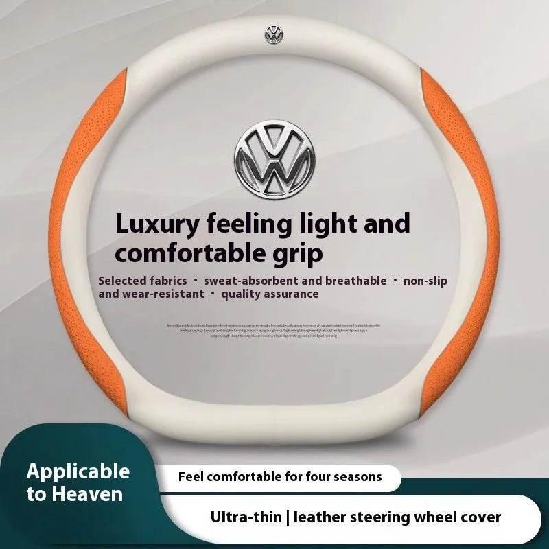 Volkswagen Carbon Fiber Leather Steering Wheel Cover
