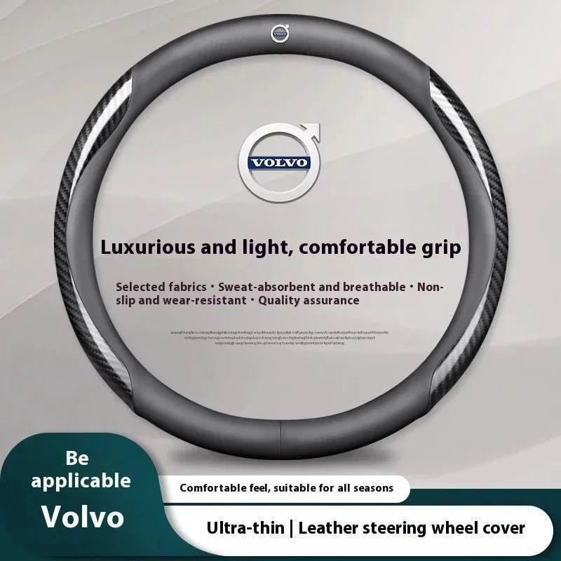 Volvo Carbon Fiber Leather Steering Wheel Cover