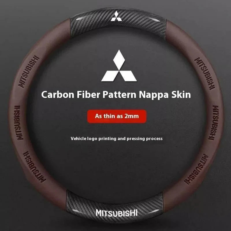 Mitsubishi Carbon Fiber Leather Steering Wheel Cover