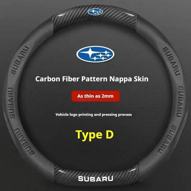 Subaru Carbon Fiber Leather Steering Wheel Cover