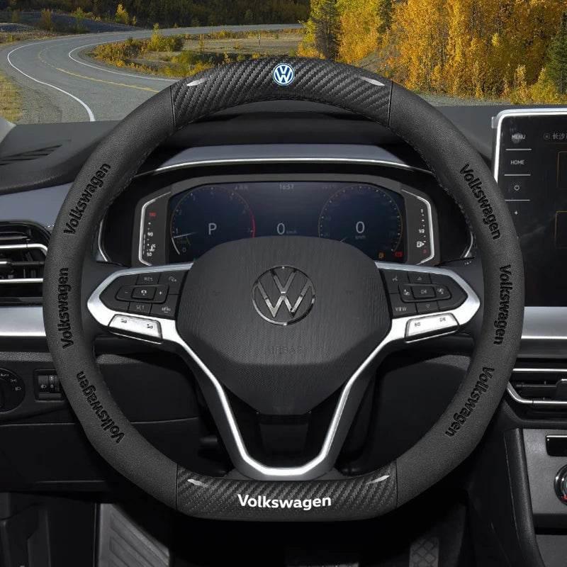 Volkswagen Suede & Carbon Fiber Steering Wheel Cover