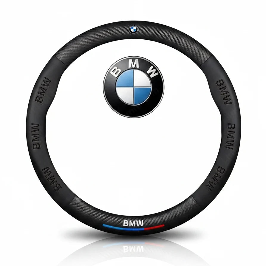 BMW 3D Carbon Fiber Leather Steering Wheel Cover