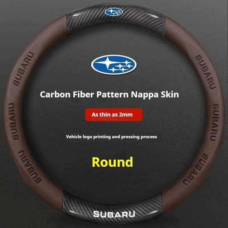 Subaru Carbon Fiber Leather Steering Wheel Cover