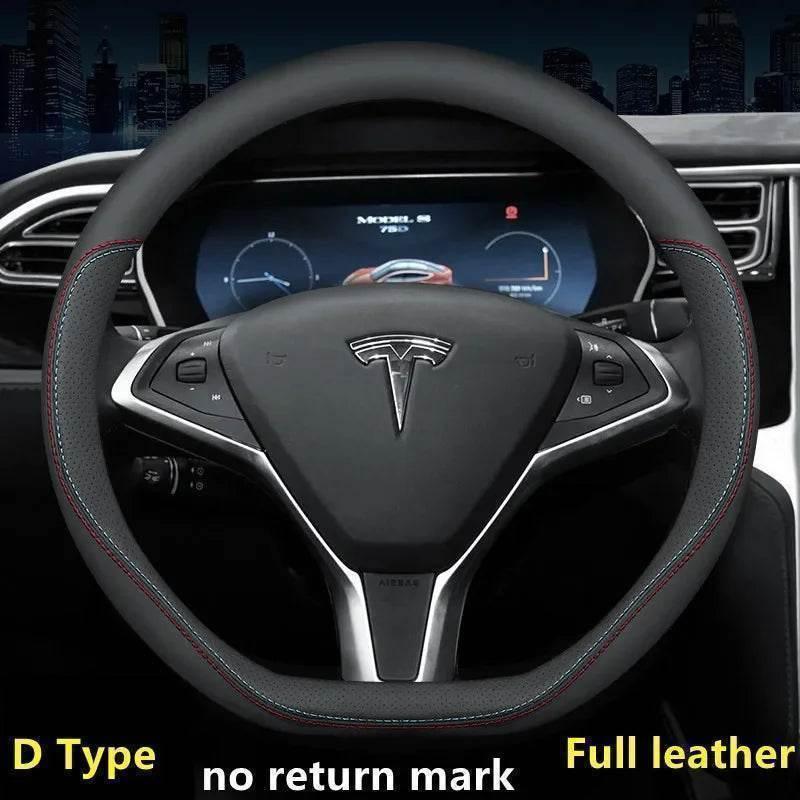 Tesla Premium Leather Steering Wheel Cover