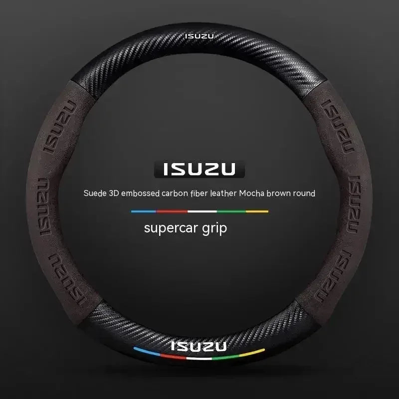 Isuzu Suede Carbon Fiber Steering Wheel Cover