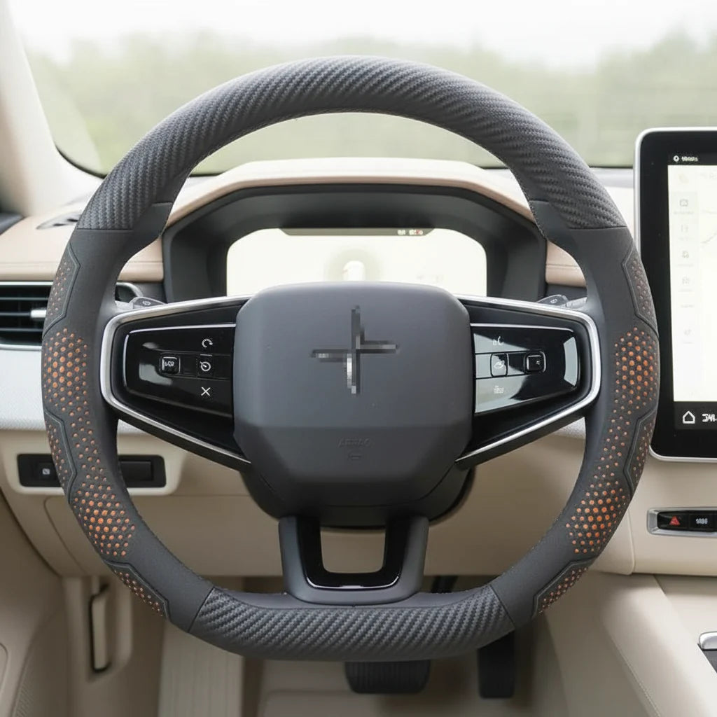 Polestar Carbon Fiber Suede Steering Wheel Cover
