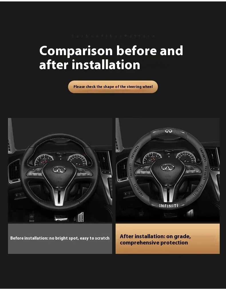Infiniti Carbon Fiber Leather Steering Wheel Cover
