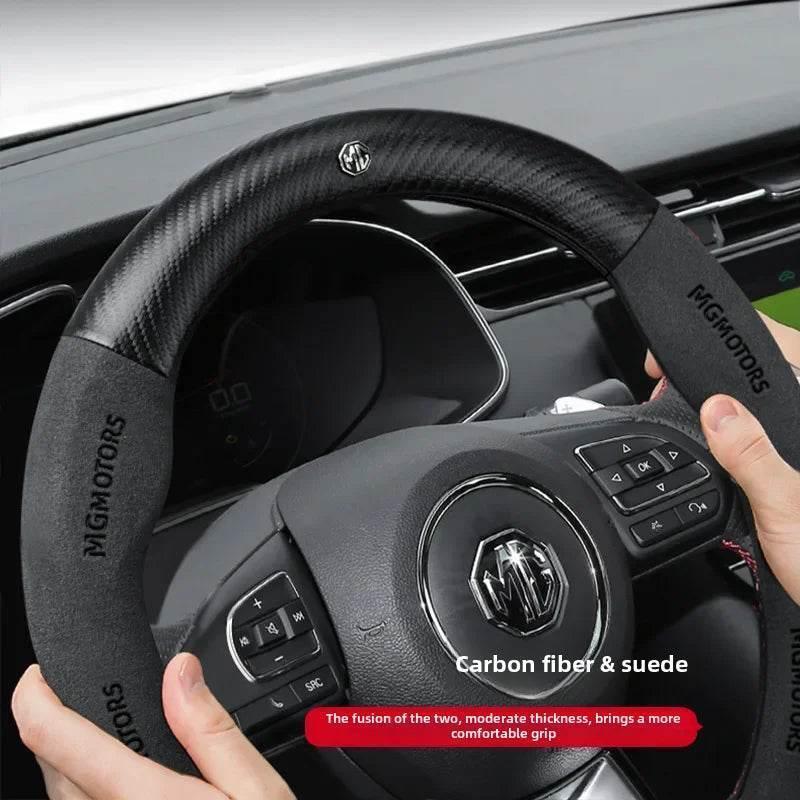 MG Carbon Fiber & Suede Steering Wheel Cover