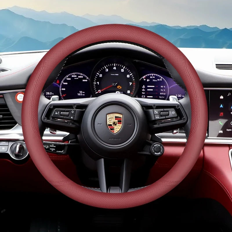Porsche Leather Steering Wheel Cover