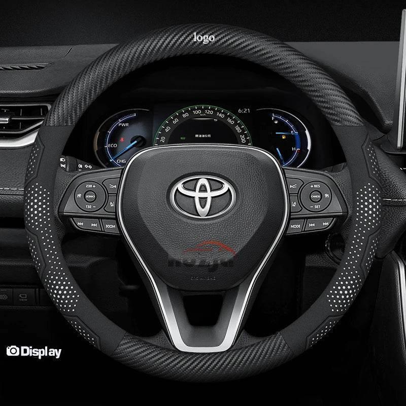 Toyota Carbon Fiber Leather Steering Wheel Cover