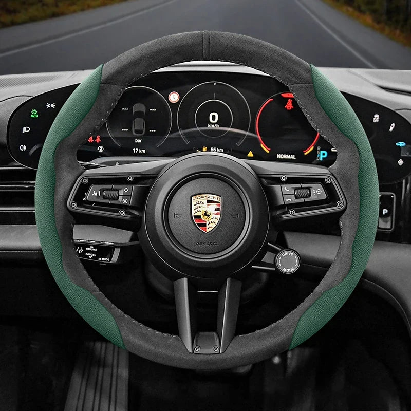 Porsche Suede Snap-On Steering Wheel Cover