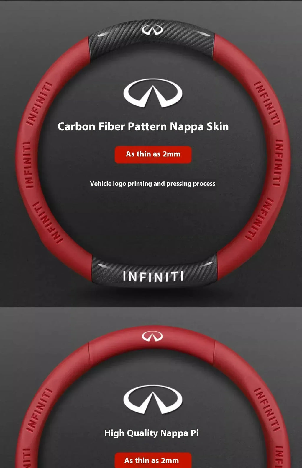 Infiniti Carbon Fiber Leather Steering Wheel Cover
