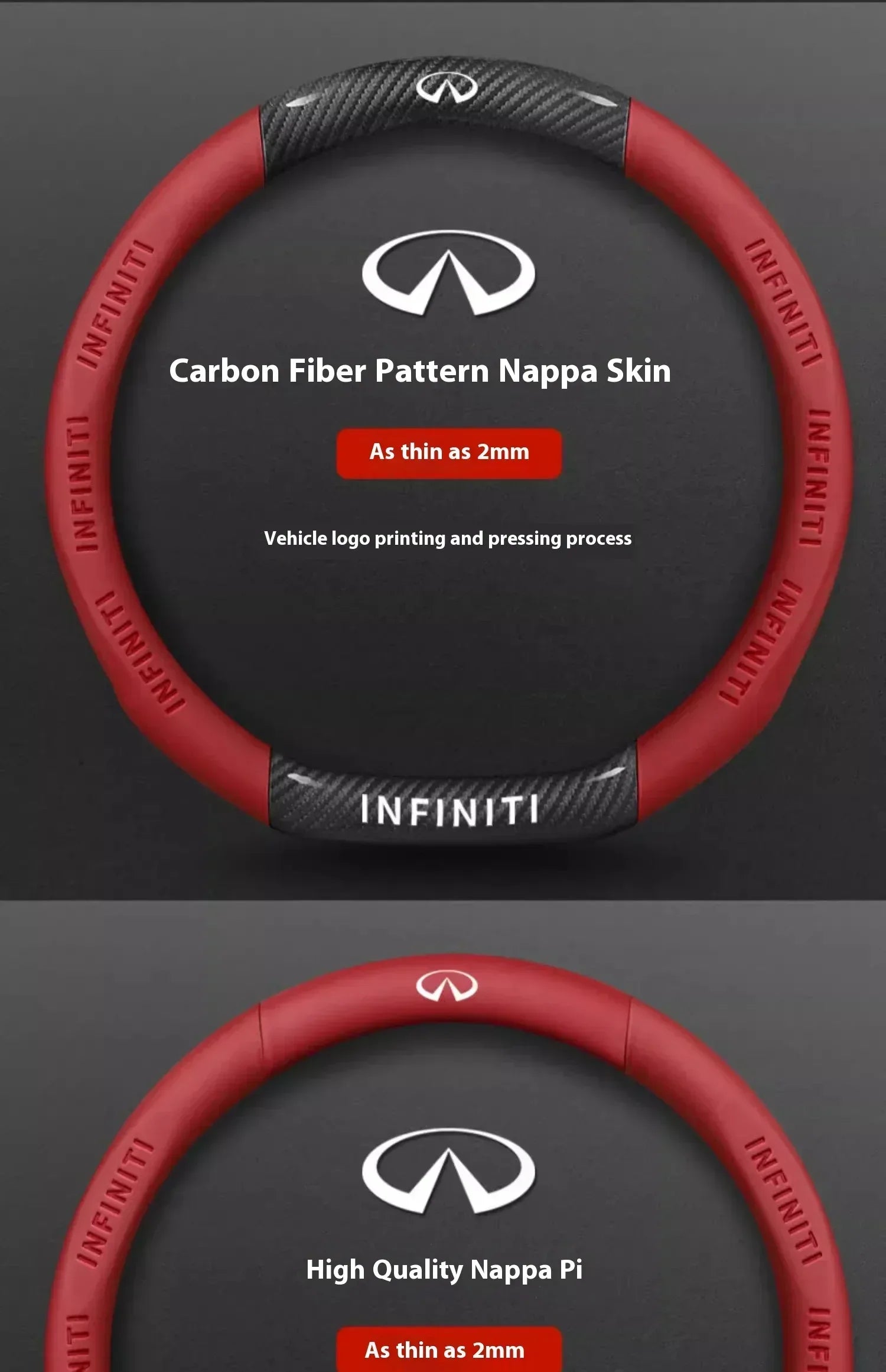 Infiniti Carbon Fiber Leather Steering Wheel Cover