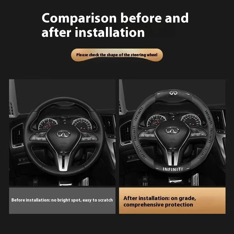 Infiniti Carbon Fiber Leather Steering Wheel Cover