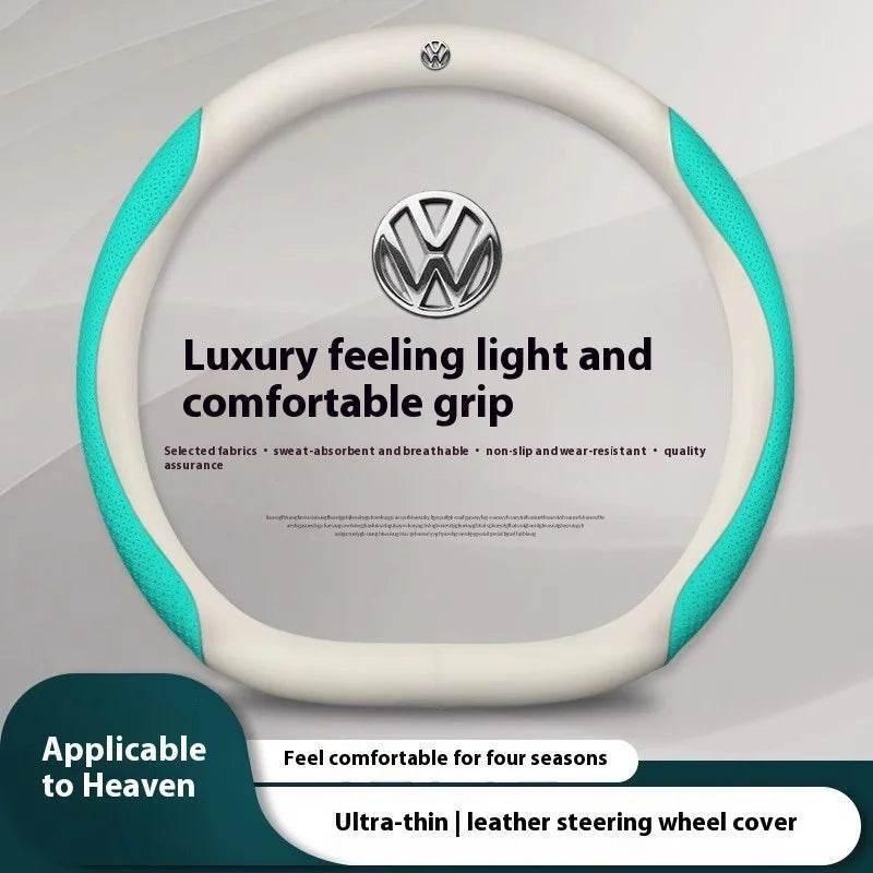 Volkswagen Carbon Fiber Leather Steering Wheel Cover