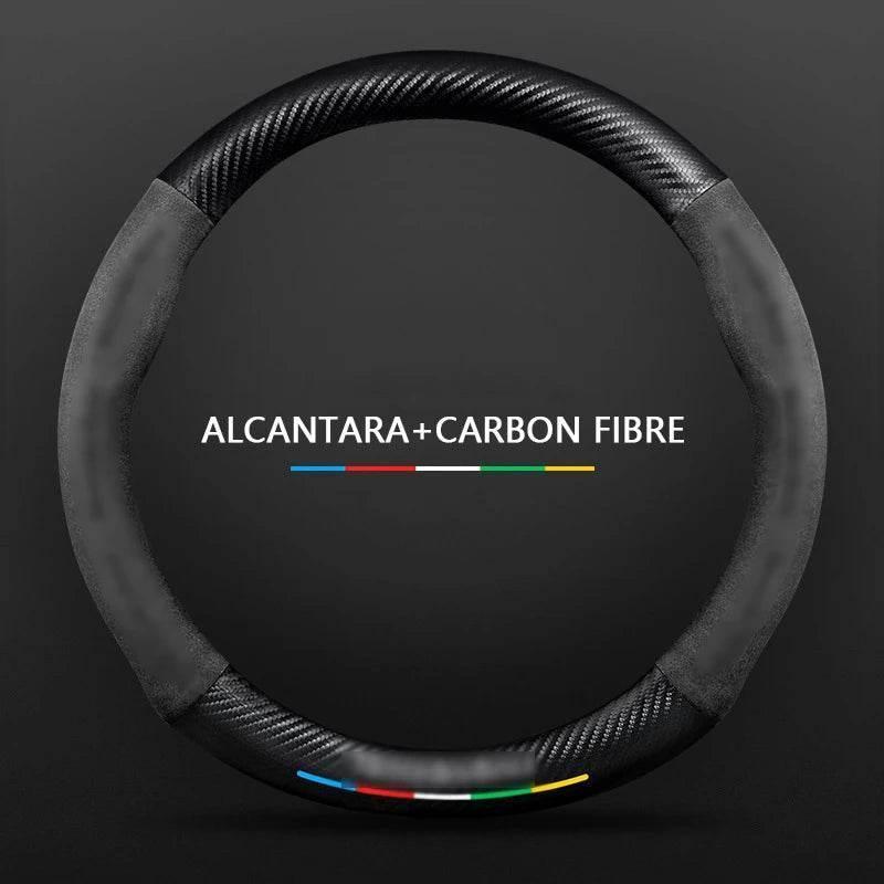 Mercedes Benz Carbon Fiber Leather Steering Wheel Cover