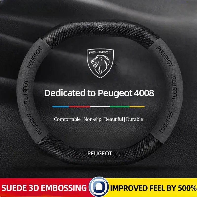 Peugeot 3008 5008 208 2008 Suede Steering Wheel Cover