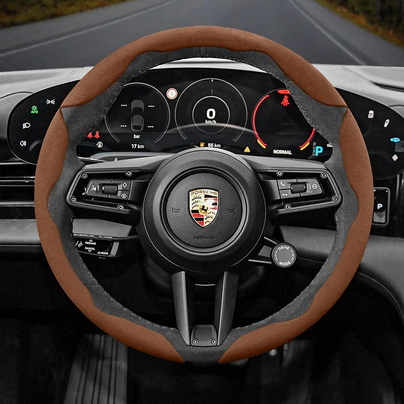 Porsche Suede Snap-On Steering Wheel Cover