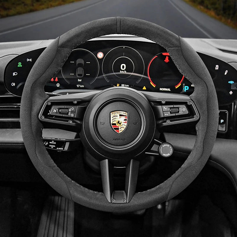Porsche Suede Snap-On Steering Wheel Cover