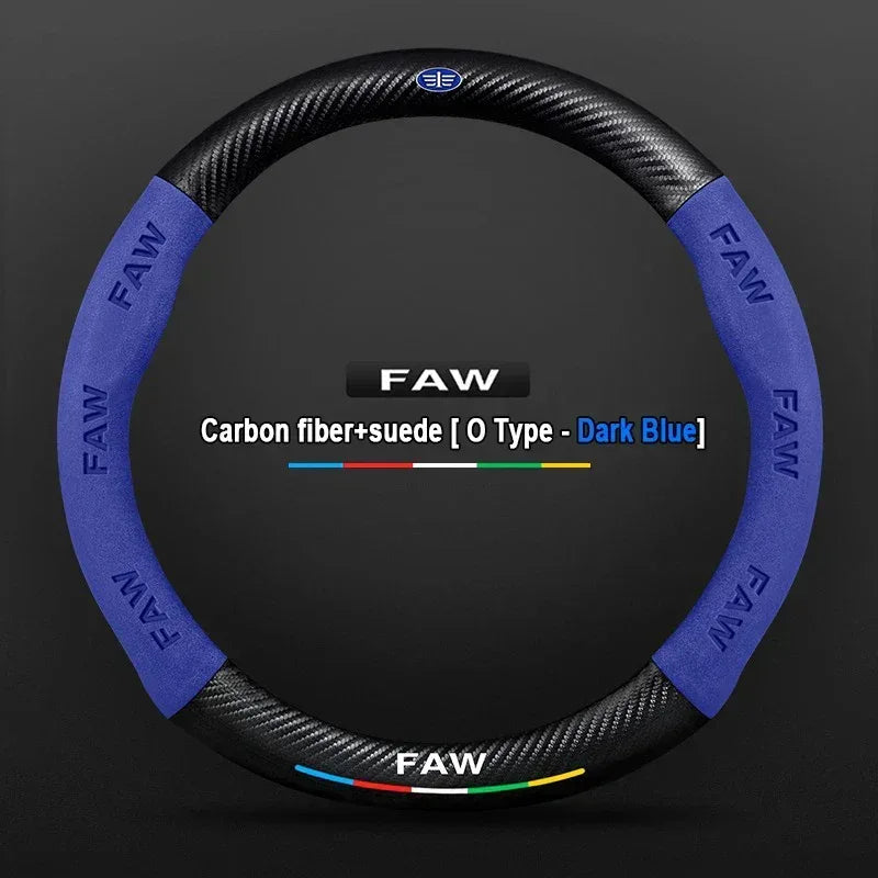 FAW Besturn Carbon Fiber Suede Steering Wheel Cover