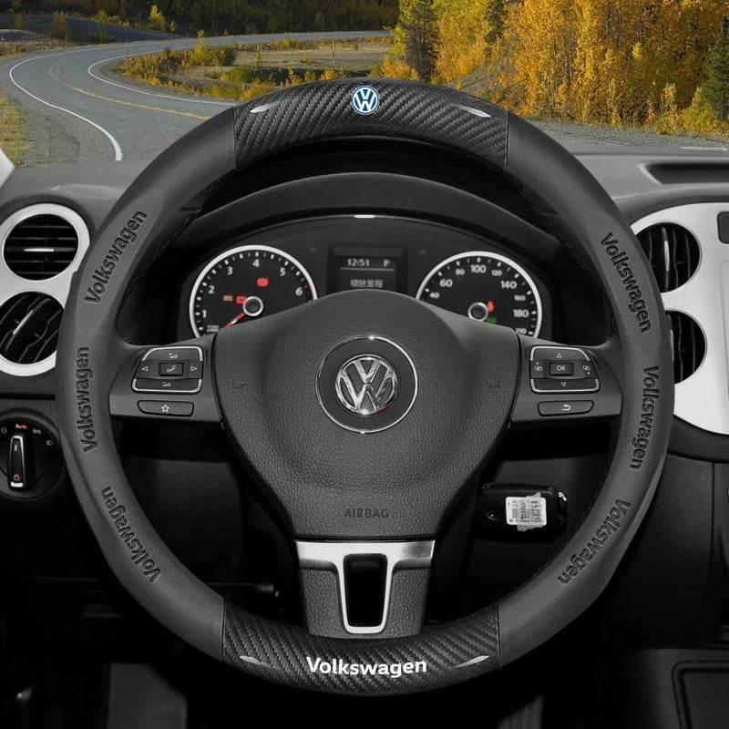Volkswagen Suede & Carbon Fiber Steering Wheel Cover