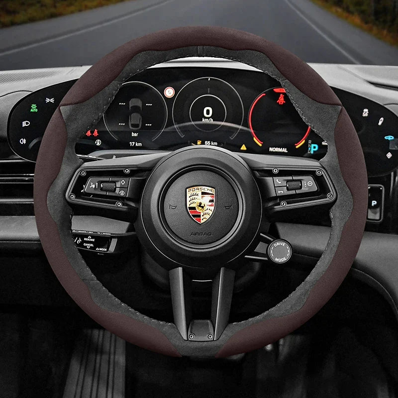 Porsche Suede Snap-On Steering Wheel Cover