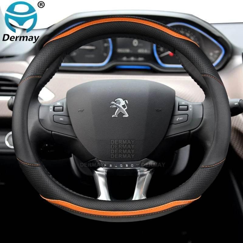 Peugeot Carbon Fiber Leather Steering Wheel Cover