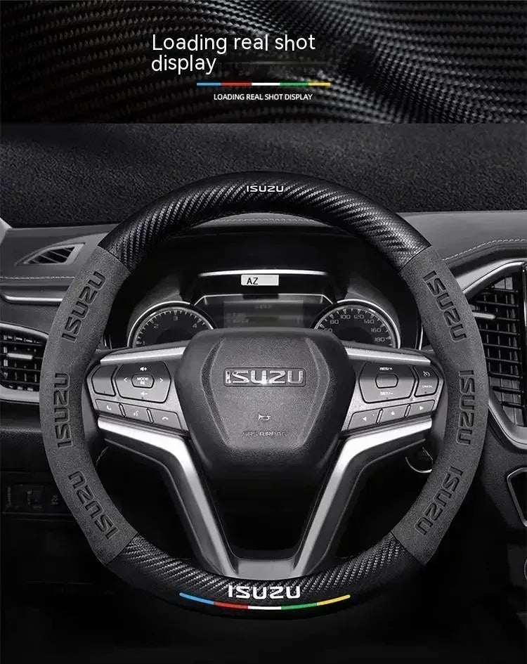 Isuzu Suede Carbon Fiber Steering Wheel Cover