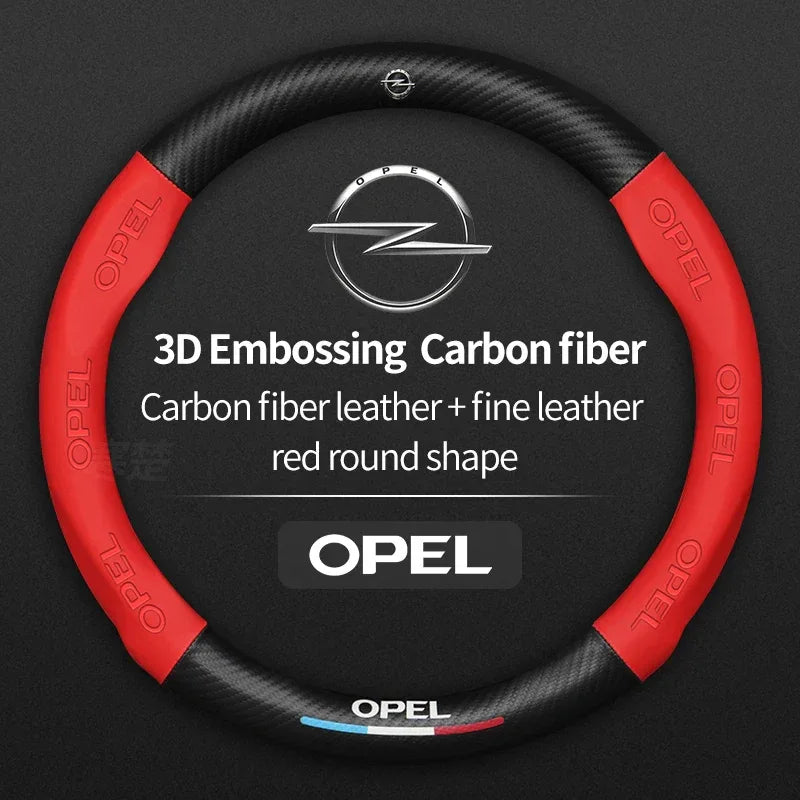 Opel Carbon Fiber Leather Steering Wheel Cover