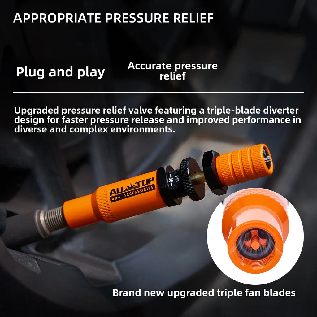 Automatic Pressure Release Quick Deflation Valve for 4x4, SUV & outdoor use