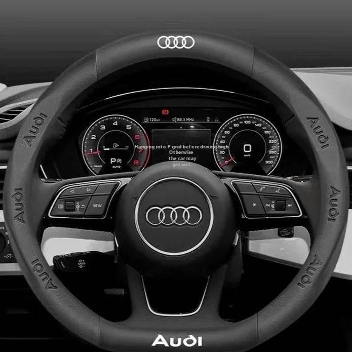 Audi Carbon Fiber Leather Steering Wheel Cover